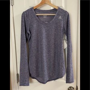 NWT purple Reebok long sleeved training tee XS
